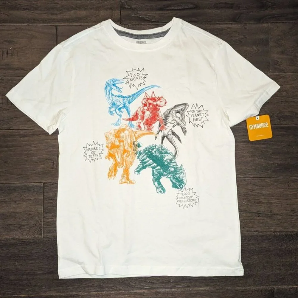 NEW Gymboree Jurassic World Dino Dinosaur Rights T Rex Tyrannosaurus L 10/12 NWT